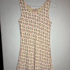 VTG April Cornell Floral Sleeveless Dress Tiered Sz XS Cottage Country Boho Fem